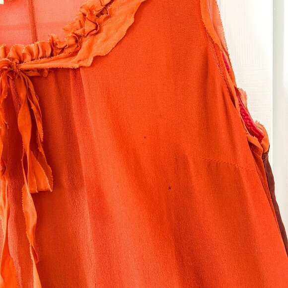 Floreat Anthropologie Silk Ruffle Neck Colorblock Tank Top Size Large - Picture 4 of 6